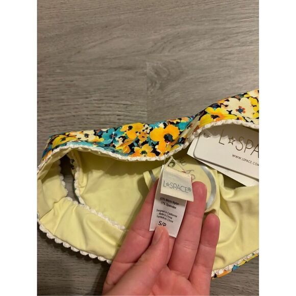 L*Space Blue Floral Classic Bikini Bottoms Sz Small NWT - Picture 3 of 4